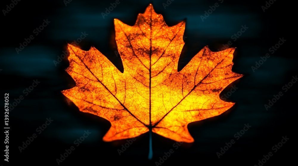 Illuminated Autumn Maple Leaf Illuminated Autumn Maple Leaf