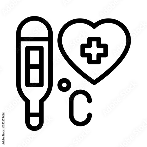 thermometer line icon