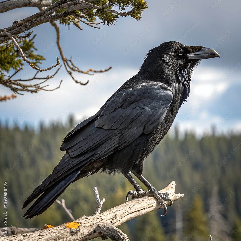 Fototapeta premium crow on a tree