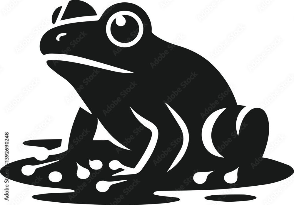 Fototapeta premium Frog black vector animal silhouette