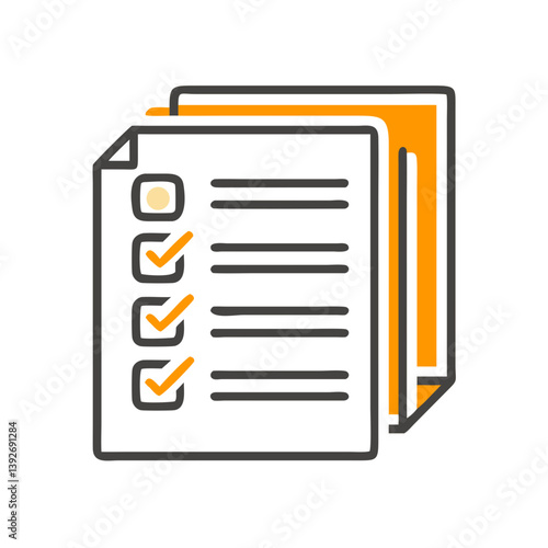 checklist papers with checkmarks in a minimalist style  