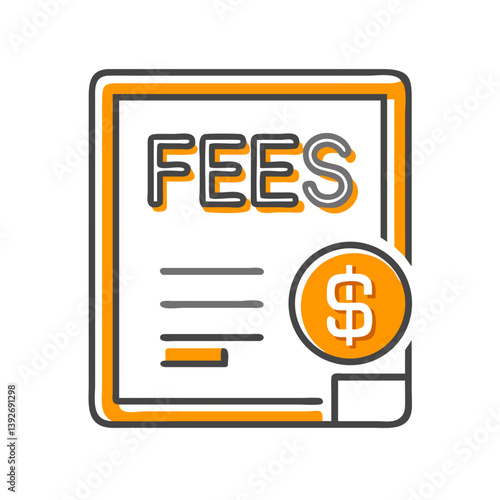 Tuition Fees Document with Dollar Sign Icon  