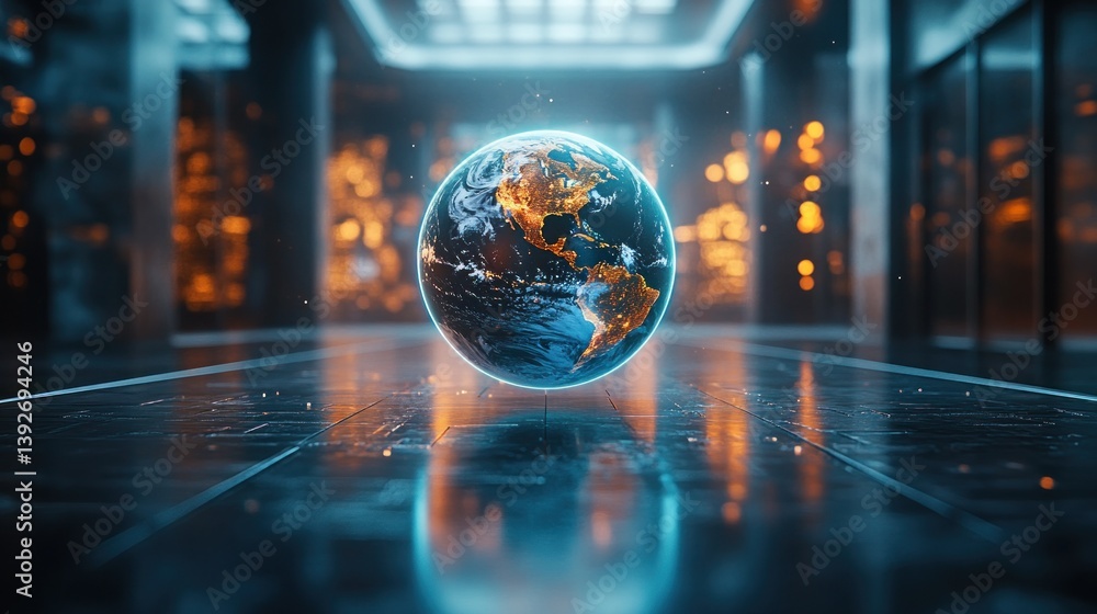 Futuristic Earth in a Modern Space Futuristic Earth in a Modern Space