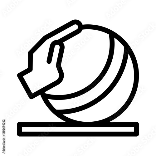 exercise ball line icon