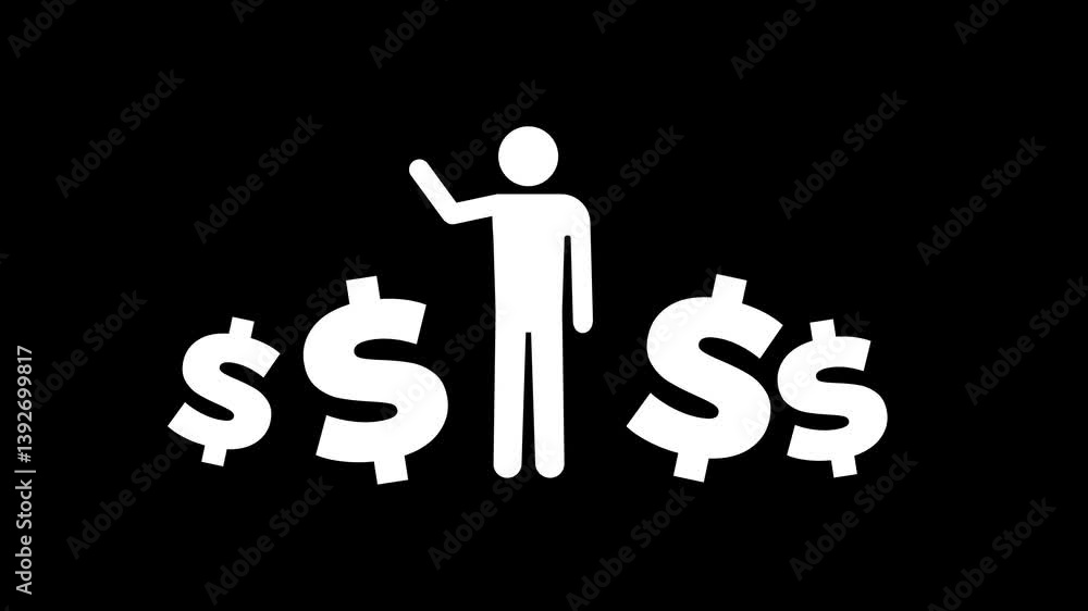 A person appears puzzled surrounded by dollar signs, representing uncertainty and confusion about financial matters or economic decisions. A person appears puzzled surrounded by dollar signs, representing uncertainty and confusion about financial matters or economic decisions.