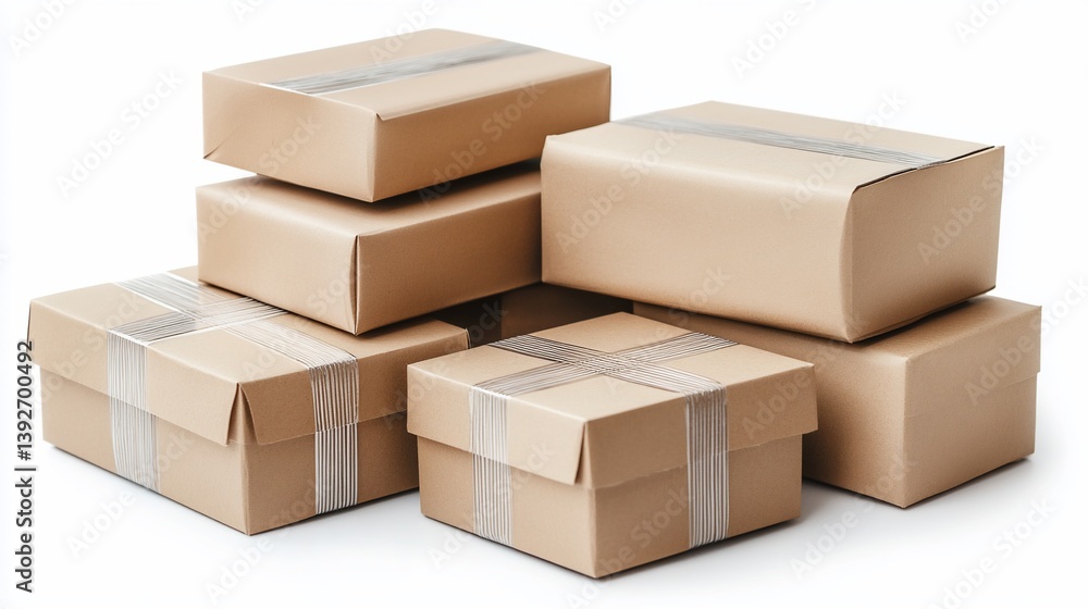 A Stack of Cardboard Boxes Ready for Shipping and Storage in a Minimalist Shot A Stack of Cardboard Boxes Ready for Shipping and Storage in a Minimalist Shot