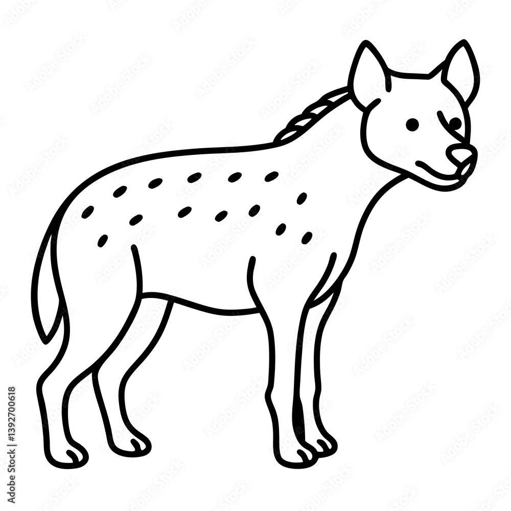 Obraz premium Single-Line Hyena Vector Design