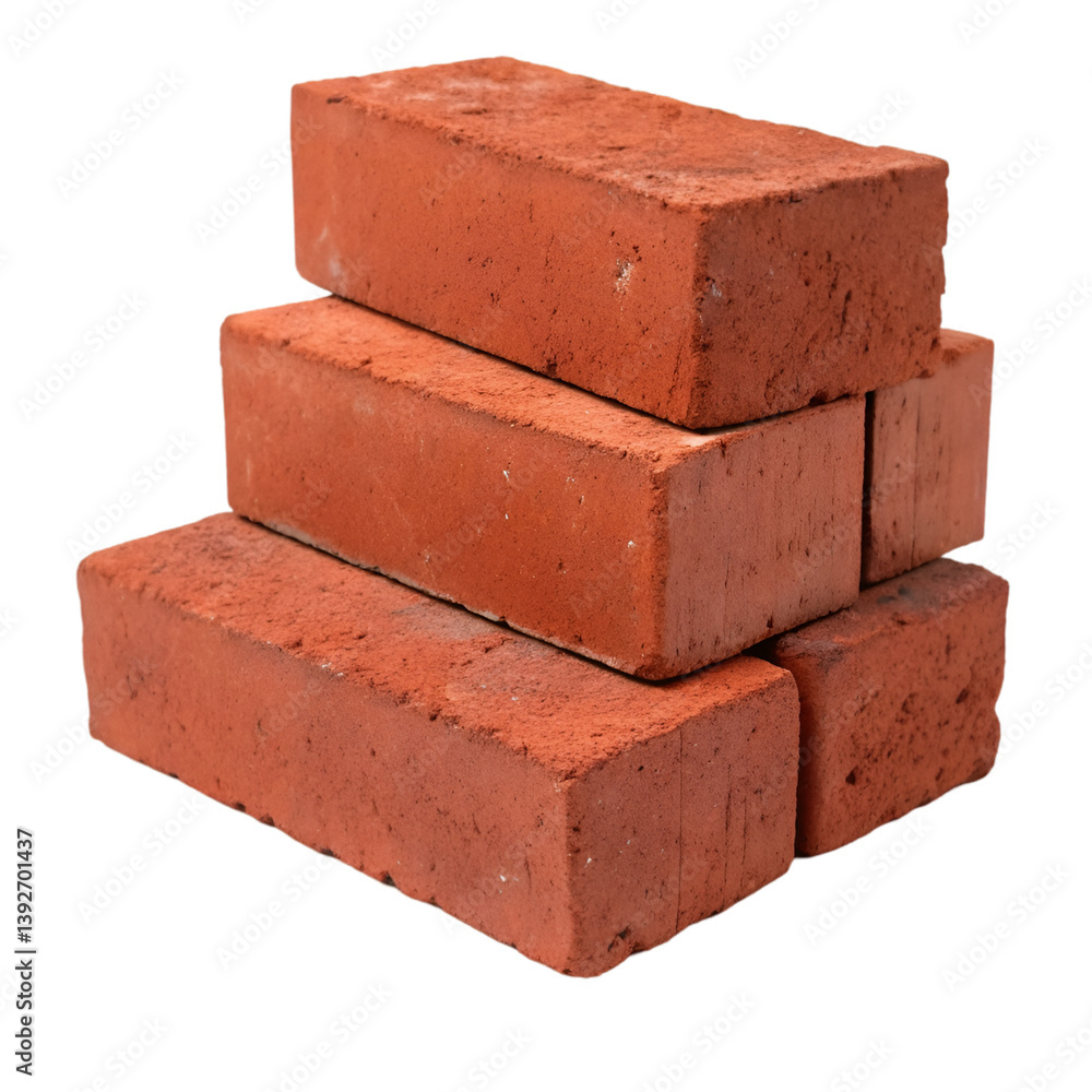 Obraz premium Stack of bricks isolated on transparent background