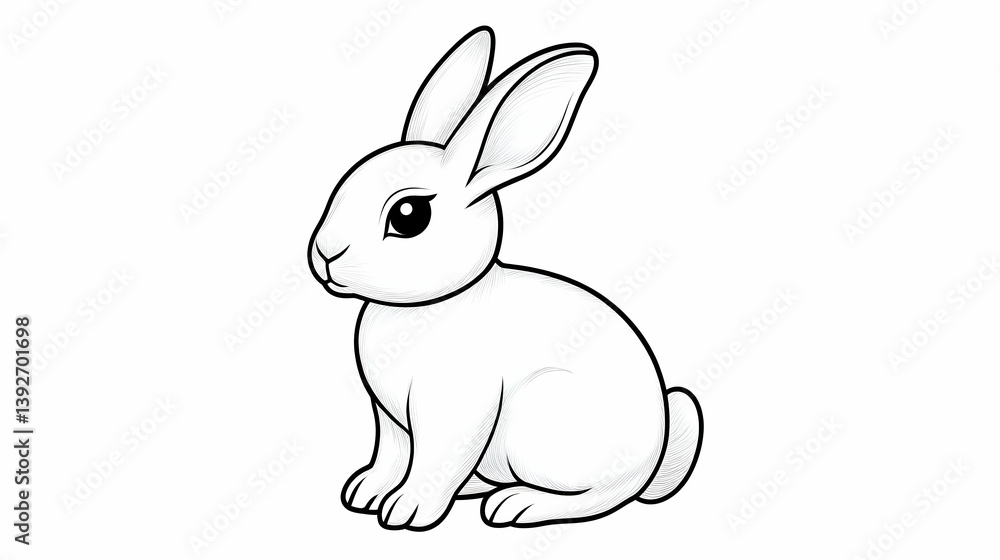 drawing of rabbit simple illustration drawing of rabbit simple illustration