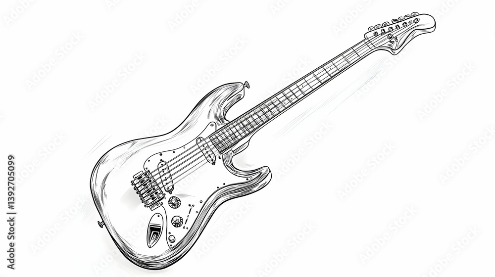 Obraz premium drawing of an electric guitar illustration