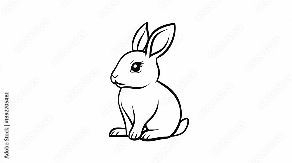 rabbit simple drawing illustration rabbit simple drawing illustration