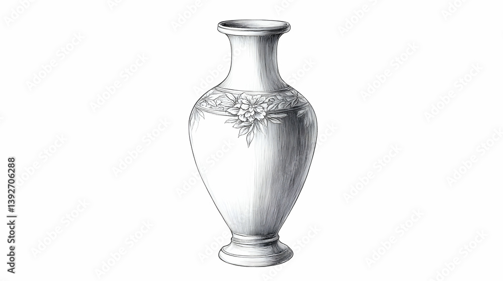 vase drawing illustration vase drawing illustration
