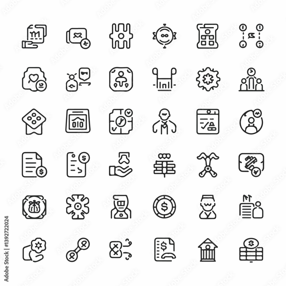 Minimal Line Icons – Business & Finance Essentials Minimal Line Icons – Business & Finance Essentials