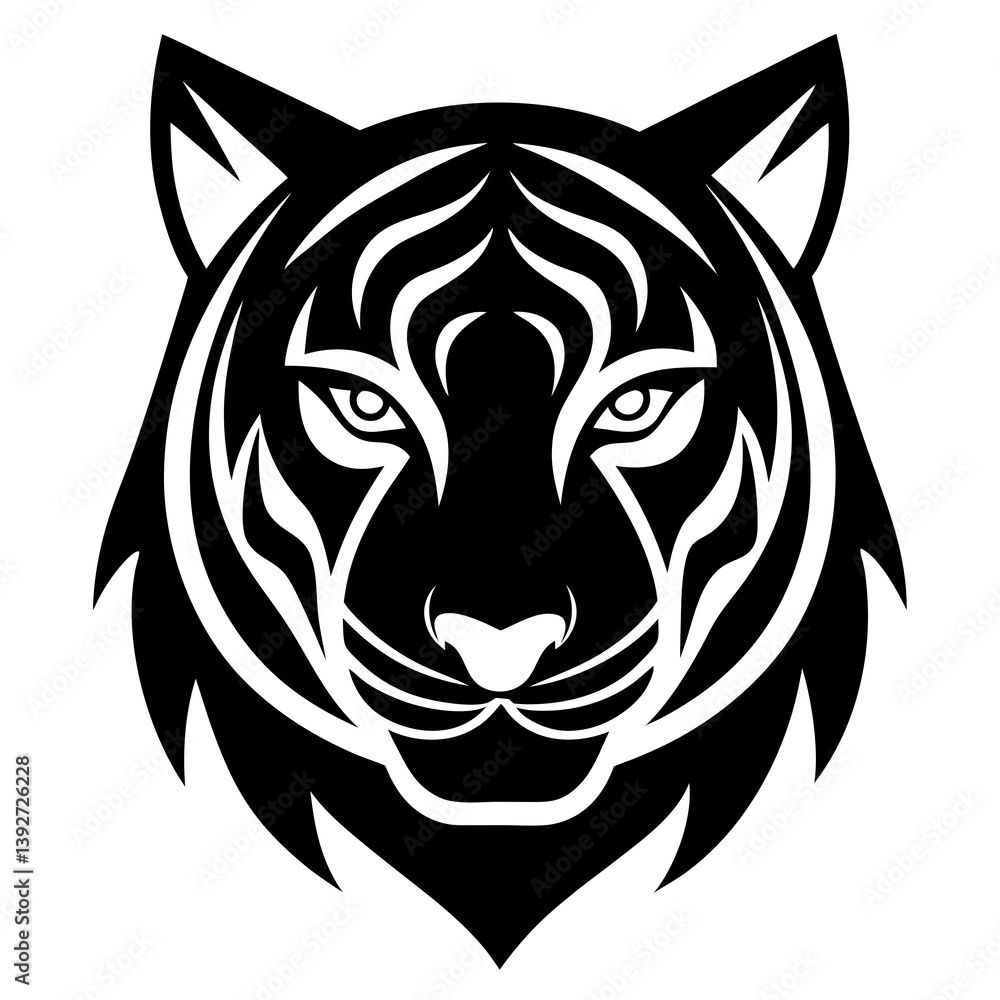 silhouette tiger face silhouette tiger face