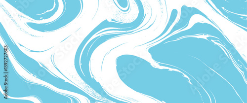 Vector style blue realistic liquid marble brush grunge	