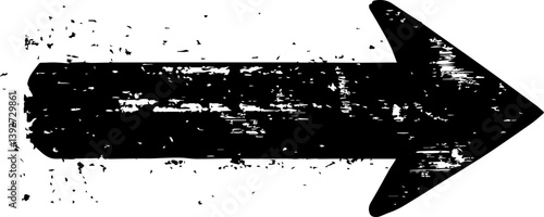 Grunge style black arrow, isolated on a white background. Useful for directional cues, design elements, and indicating growth or movement up.