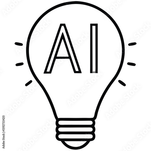Obraz na płótnie ai idea icon vector w salonie