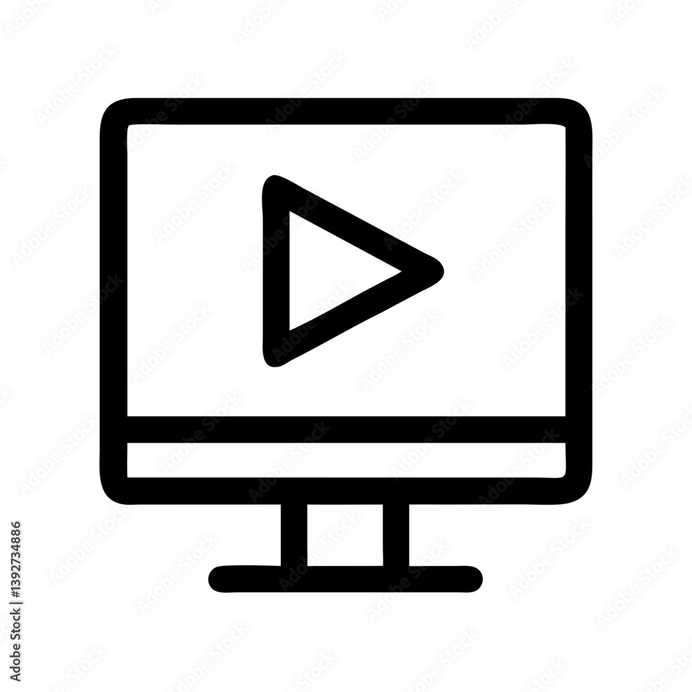 Monitor Display Media Triangle Icon Design Monitor Display Media Triangle Icon Design
