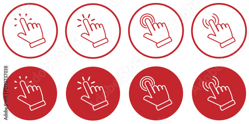 click icon set. big set of click icon. hand cursor icon, pointer arrow icon eps 10.