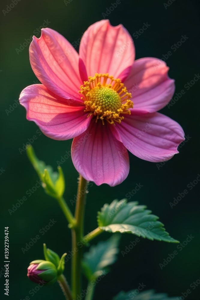 Single flower with intricate details and shading, hue, detail, leaf Single flower with intricate details and shading, hue, detail, leaf