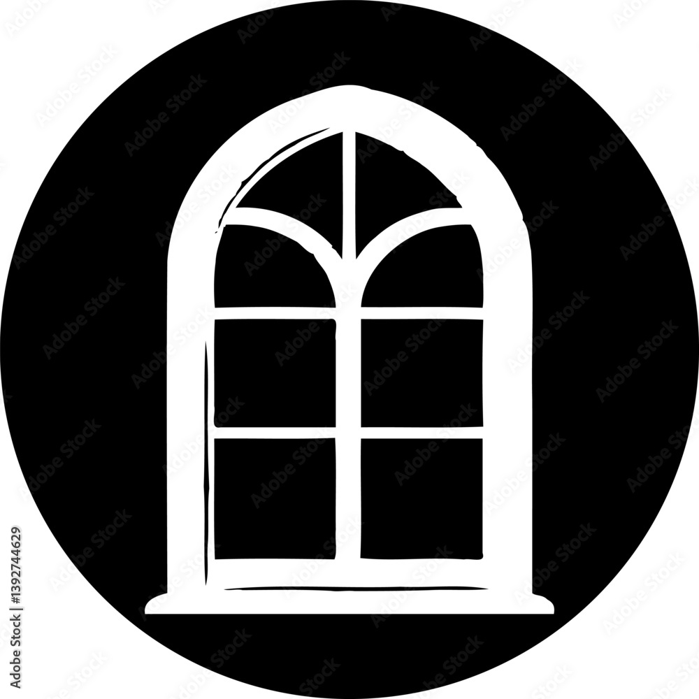 Window Silhouette in Circular Frame: Architectural Element for Minimalist Design Window Silhouette in Circular Frame: Architectural Element for Minimalist Design