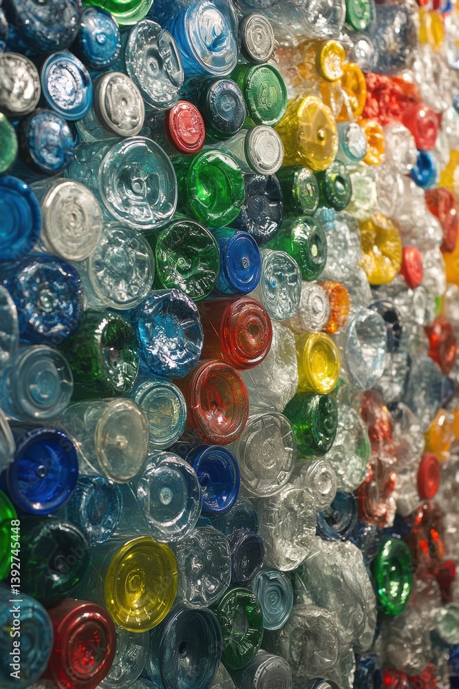 Plastic bottles cans as recyclable waste.