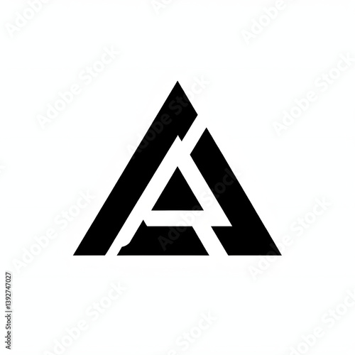 abstract triangle logo, Minimalist Black Letter A Logo On White Background