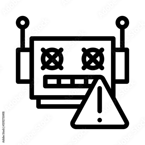 robot line icon
