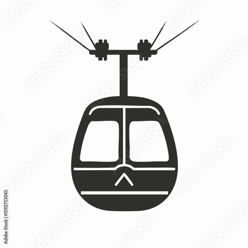 Cable Car - Vector icon, isolated on white background  -  