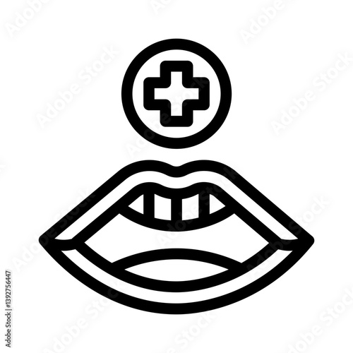 mouth line icon
