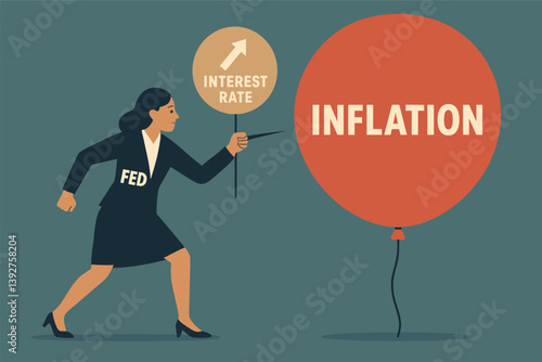 Economic concept of inflation control with interest rate strategy