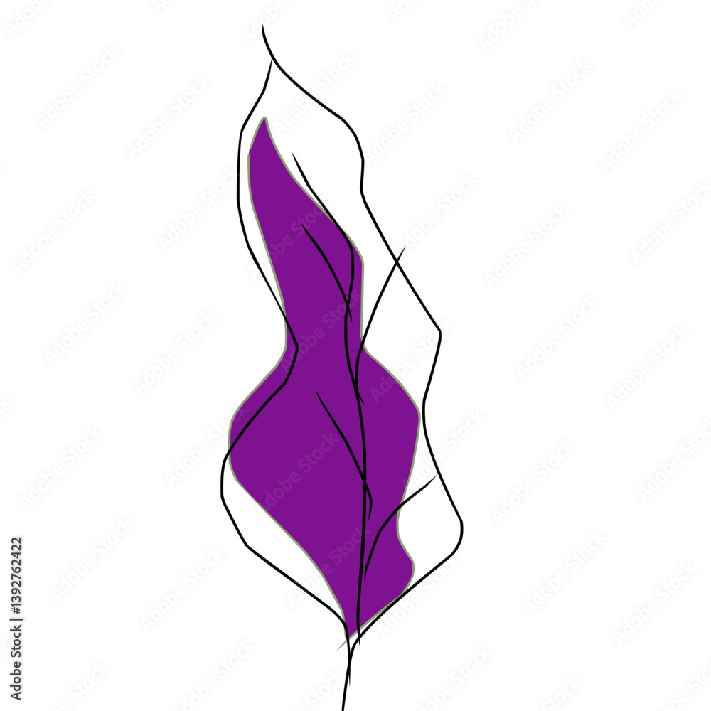 Vector illustration of design elements with shapes and leaves for floral decoration, banner, greeting cards and print, purple autumn leaves Vector illustration of design elements with shapes and leaves for floral decoration, banner, greeting cards and print, purple autumn leaves