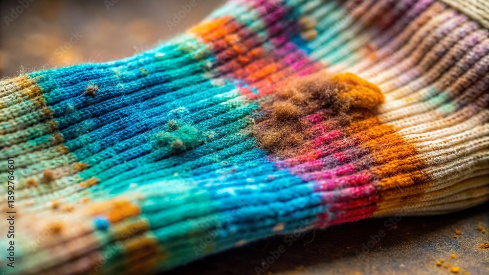 Obraz premium Removing Stubborn Stains from a Dirty Sock A Powerful Cleaning Concept Demonstrating Effective Stain Removal Techniques