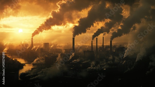 Obraz na płótnie Air pollution impact on environment. w salonie