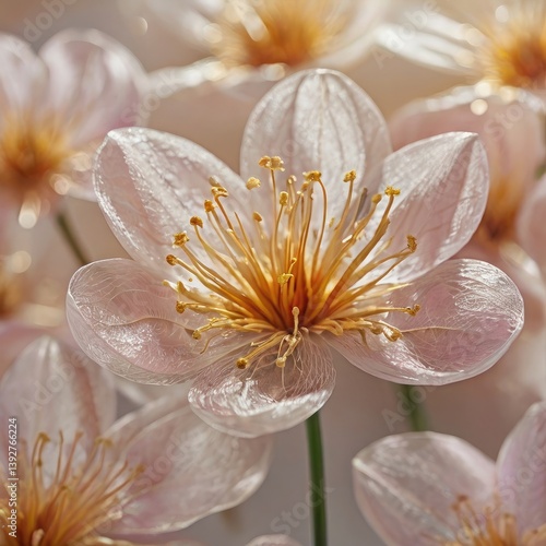 Unusual, vibrant spring landscape in macro photography with fantastic colors, textures, and natural details. Perfect as a background, backdrop, or decorative base.
