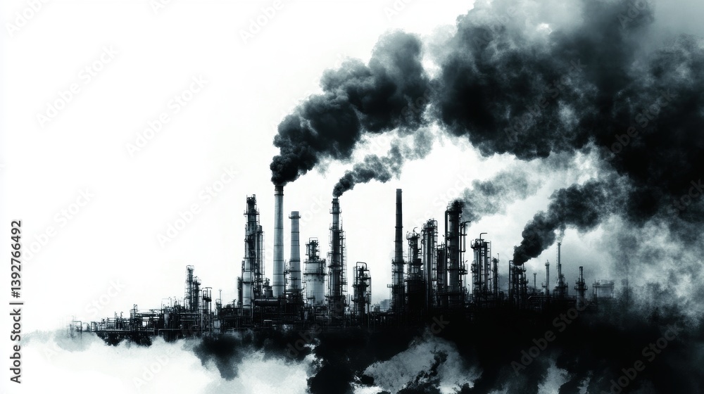 Air pollution impact on environment.