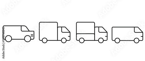 Delivery Truck icon set. Express delivery trucks icons. vector eps10.