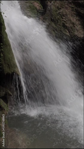 beautiful waterfall in one of the most popular tourist destinations in the city of Yogyakarta 