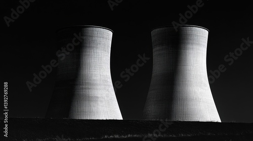 Obraz na płótnie Nuclear power plant cooling tower w salonie