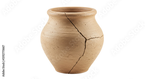 Isolated broken clay pot
