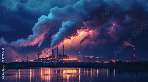 Obraz na płótnie Air pollution impact on environment. w salonie