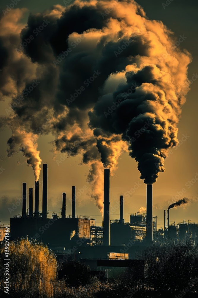Air pollution impact on environment.