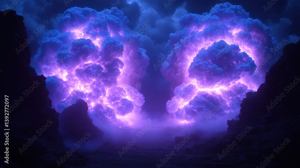 Surreal purple sky with clouds captured in a beautiful composition highlighting unique color dynamics and artistic beauty Surreal purple sky with clouds captured in a beautiful composition highlighting unique color dynamics and artistic beauty