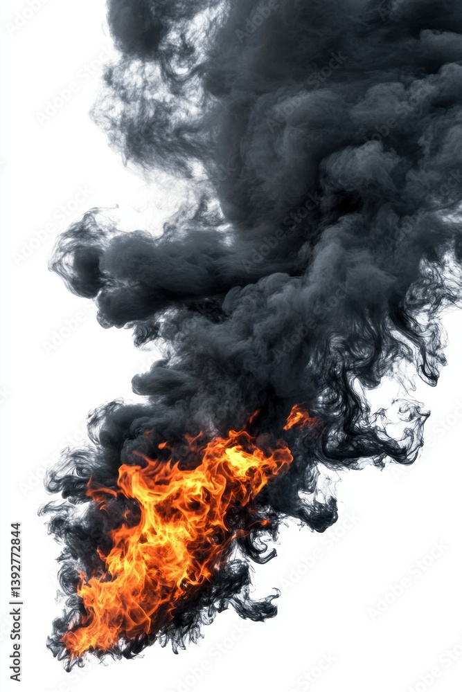 Dark smoke. Air pollution impact on environment.