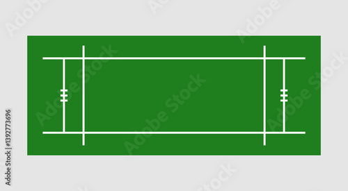 Cricket Pitch with Line Markings – Tactical Layout Illustration for Coaching Use