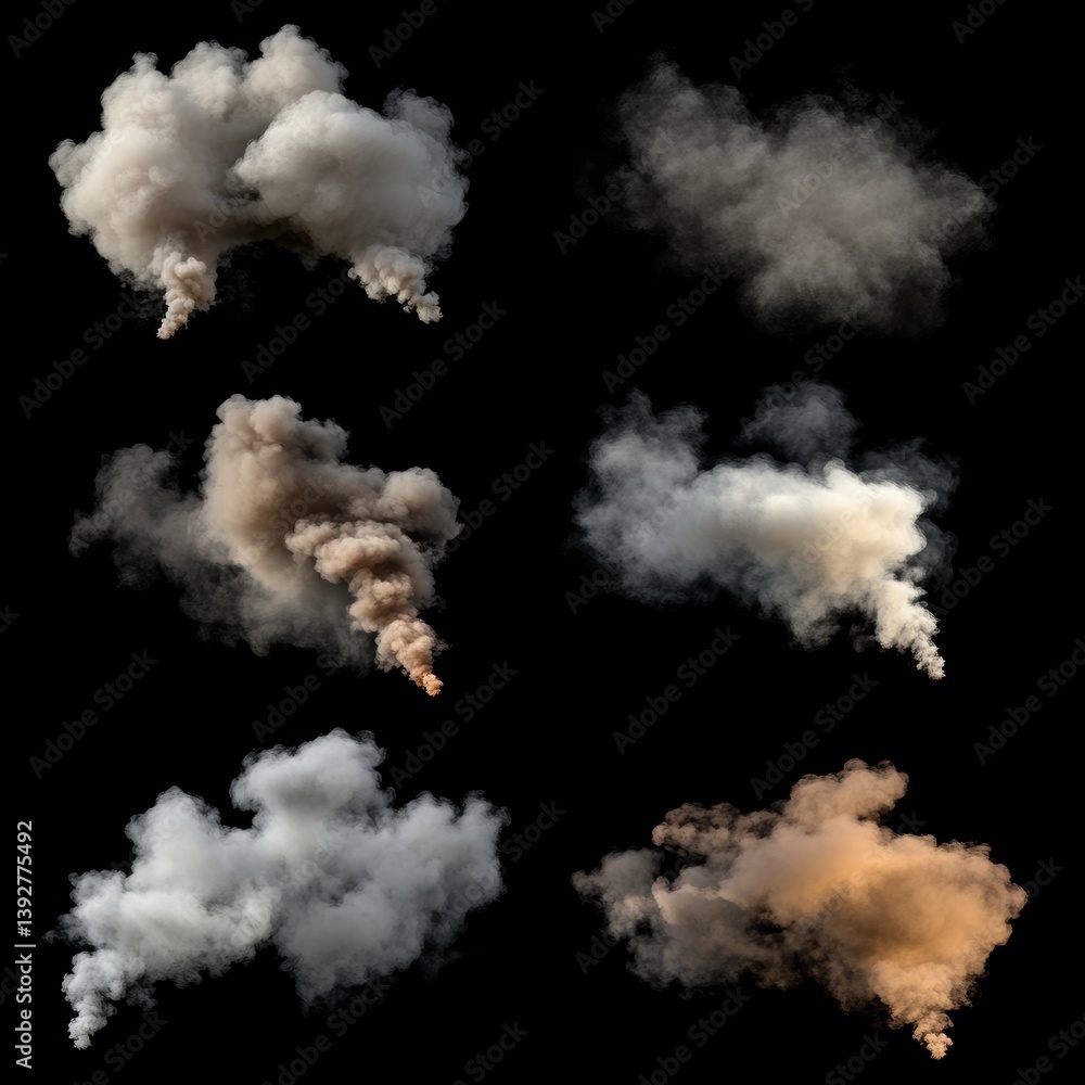 Dark smoke. Air pollution impact on environment.