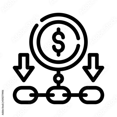 broken chain line icon