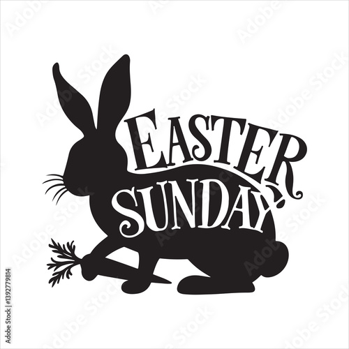 easter sunday silhouette vector art illustration