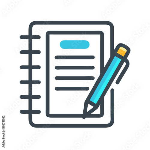 Notebook Pencil Notes Journal Icon Design