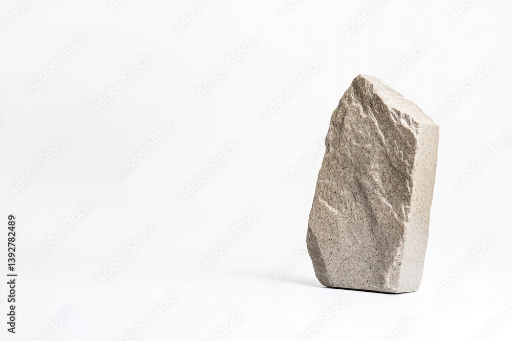 minimalistic image of single gravestone isolated on white background surrounded by ample copy space minimalistic image of single gravestone isolated on white background surrounded by ample copy space